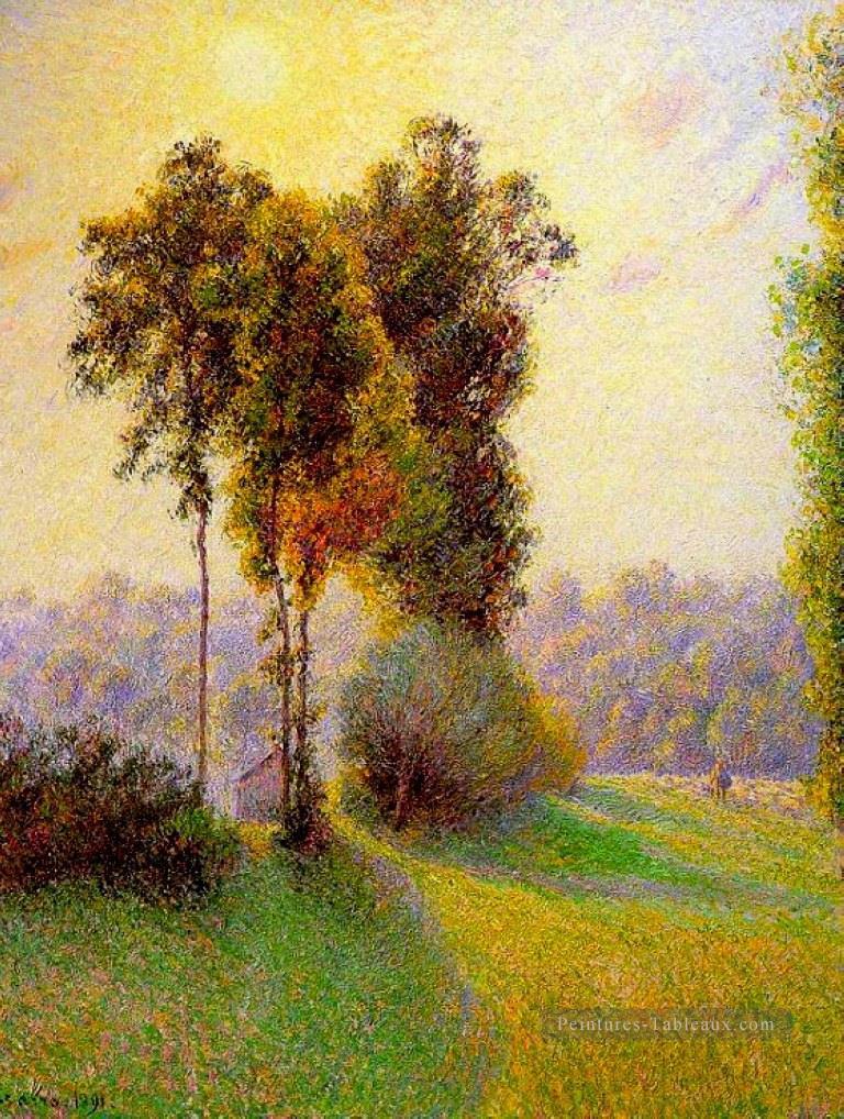 coucher de soleil à envoyé charlez eragny 1891 Camille Pissarro Peintures à l'huile